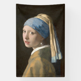 Banderoles Fille avec une perle d'oreille-Johannes Vermeer Ar