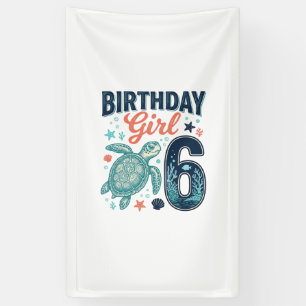 Banderoles Fille d'anniversaire 6 Tortue de mer Conception ve