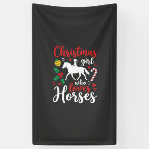 Banderoles Fille de Noël qui aime les chevaux