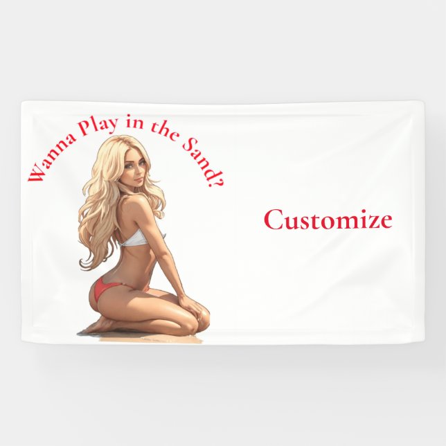 Banderoles Fille de plage de Bikini Thunder_Cove (Horizontal)