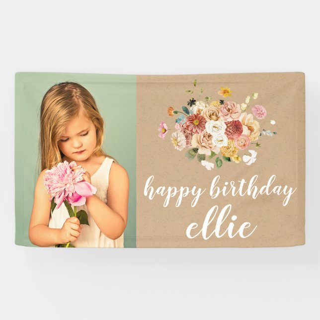 Banderoles Fille Garçon Anniversaire Décoration murale sur me (Horizontal)