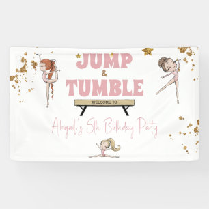 Banderoles Fille Jump & Tumble Gymnastique Anniversaire