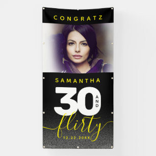 Banderoles Fille moderne brillant Jaune 30 et Flirty
