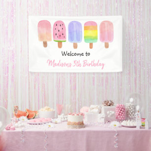 Banderoles Fille moderne Popsicle anniversaire
