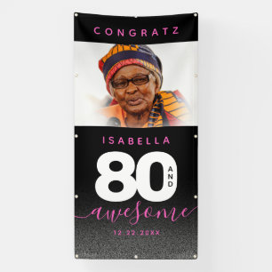 Banderoles Fille moderne rose 80 et stupéfiant