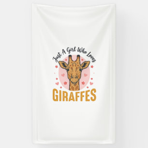 Banderoles Fille qui aime les girafes Dessin de gravure vinta