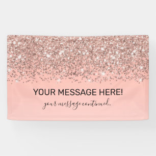 Banderoles Fille Rose Gold Confetti Pink Gradient Ombre