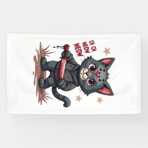 Banderoles Films d'horreur de chats drôles Halloween mignon p