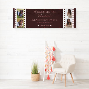 Banderoles Filmstrip Four Photo Collage Graduation   Red