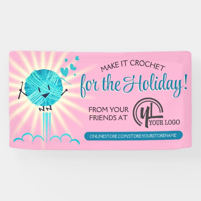 Banderoles Fils heureux de Noël crochet crochet d'artisanat e (Horizontal)