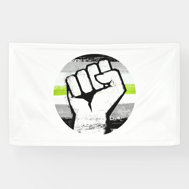 Banderoles Fist Circle Imprimé Fierté Agender (Horizontal)