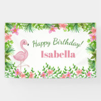 Flamant rose rose Fête d'Anniversaire Tropicale