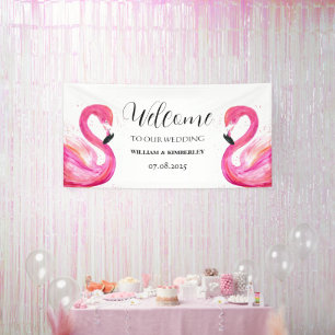 Banderoles Flamant rose rose Tropical Summer Beach Mariage