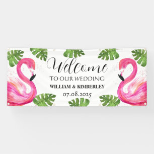 Banderoles Flamant rose rose Tropical Summer Beach Mariage