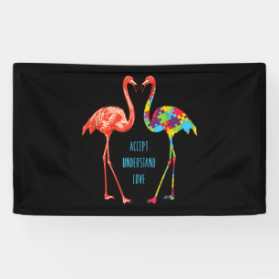 Banderoles Flamingo   Accept Understand Love Autism Flamingo