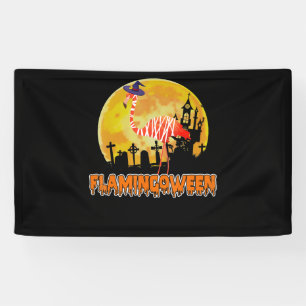 Banderoles Flamingo   Flamingoween Funny Witch Halloween