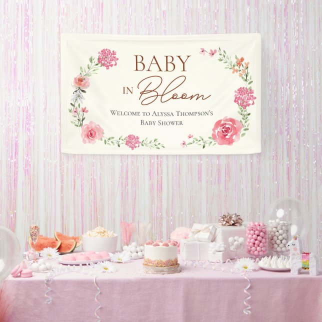 Banderoles Fleur de bébé Fille Fête prénatale (Fête)