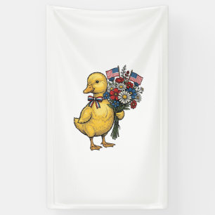 Banderoles Fleur de Caneton Patriotique Bouquet de Fleurs Vin