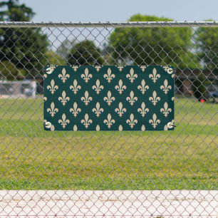 Banderoles Fleur de Lis Motif, Royal French Creative on Green