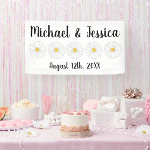 Banderoles Fleur de marguerite jaune blanc Fête de jardin flo