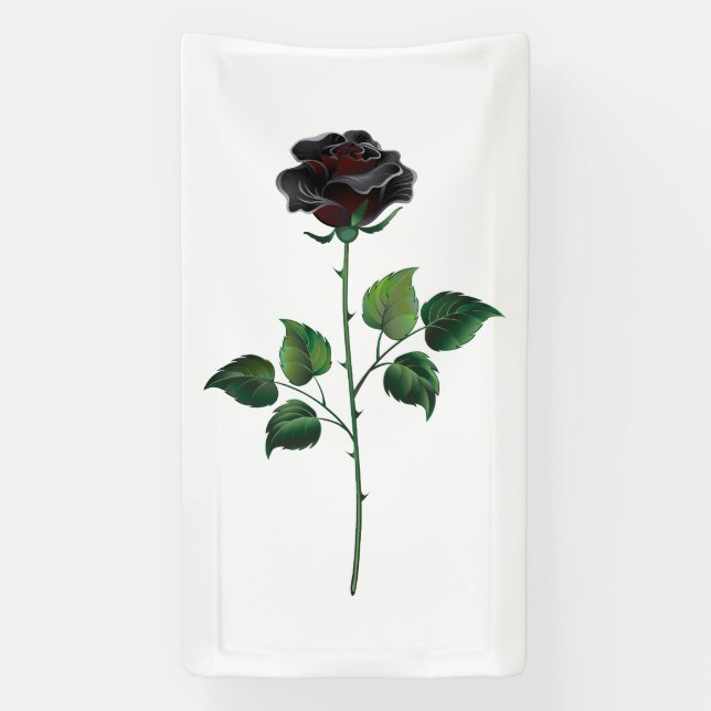 Banderoles Fleur de rose noire (Verticale)