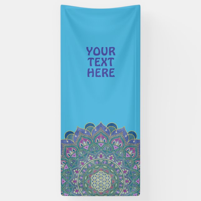 Banderoles Fleur De Vie - Mandala India Style 2 (Vertical)