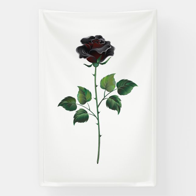 Banderoles Fleur rose noire (Verticale)
