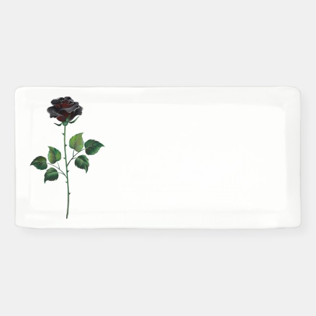 Banderoles Fleur rose noire (Horizontal)