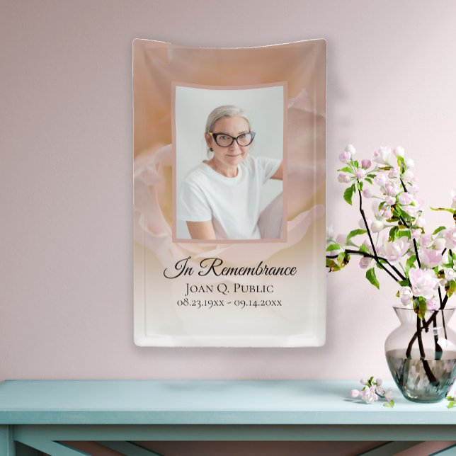 Banderoles Fleur rose pâle Pétales Mémorial funéraire (Créateur téléchargé)