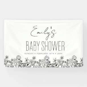 Banderoles Fleur sauvage Boho Baby shower Moderne Élégant