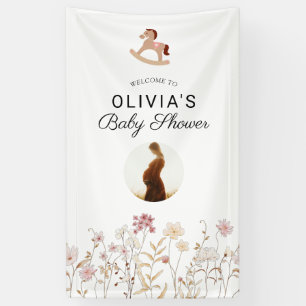 Banderoles Fleur Sauvage Chic Floral Boho Blanc Photo Bienven