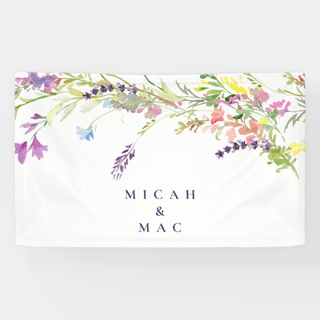 Banderoles Fleur sauvage coloré & Lavande (Horizontal)