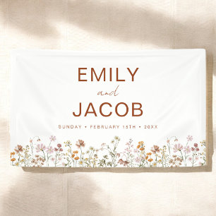 Banderoles Fleur sauvage en terre cuite Mariage Boho en fleur