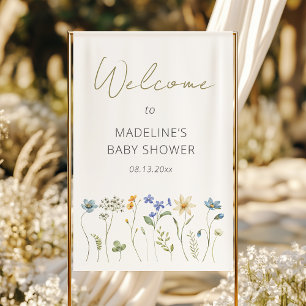 Banderoles Fleur sauvage Spring Floral Baby shower Bienvenue
