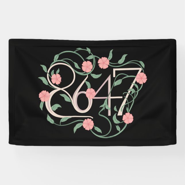 Banderoles Fleur Subtil Anti Trump 8647 86 47 Boho (Horizontal)