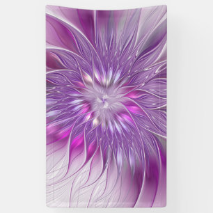 Banderoles Fleur violette rose Passion Abstrait Art fractal