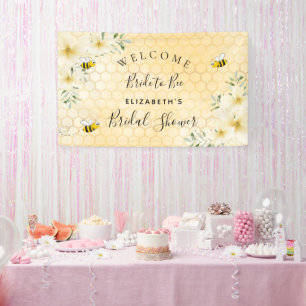 Banderoles Fleurs de Baby Shower en nid d'abeille future mari