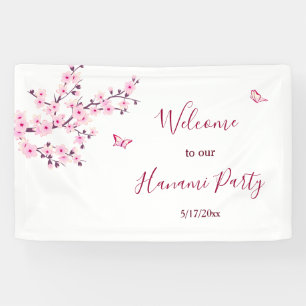 Banderoles Fleurs de cerisier rose blanc Personnaliser
