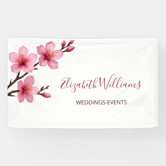 Banderoles Fleurs de cerisiers d'aquarelle (Horizontal)