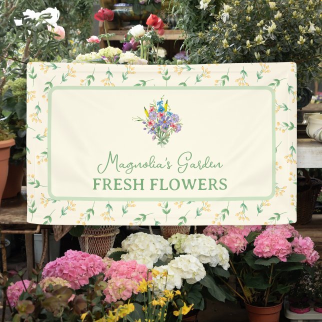 Banderoles Fleurs de marché fermier Vendeur personnalisé (Farmers Market Flowers Seller Custom Banner
)
