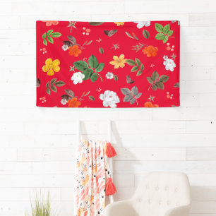 Banderoles Fleurs jaunes et roses blanches 13