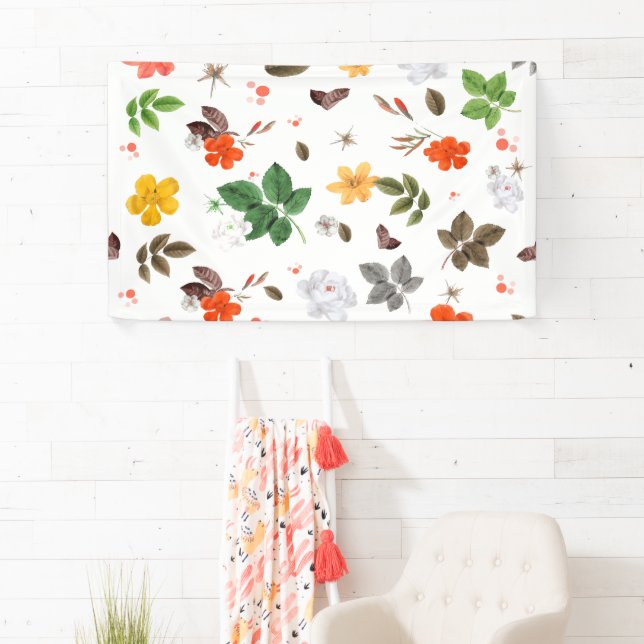 Banderoles Fleurs jaunes et roses blanches 7 (En situation)