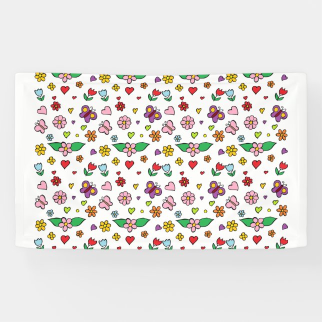 Banderoles Fleurs merveilleuses conception (Horizontal)