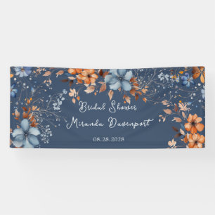 Banderoles Fleurs sauvages bleues et orange pour une Baby Sho