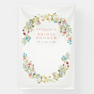 Banderoles Fleurs sauvages de printemps rustique Fond photo d