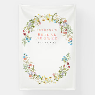 Banderoles Fleurs sauvages de printemps rustique Fond photo d