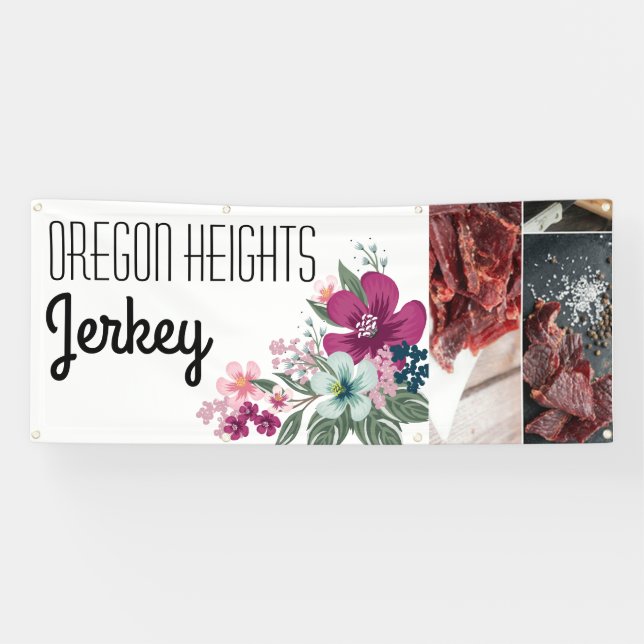 Banderoles Fleurs tropicales de 2,5 po x 6 po sur le Faire-pa (Horizontal)