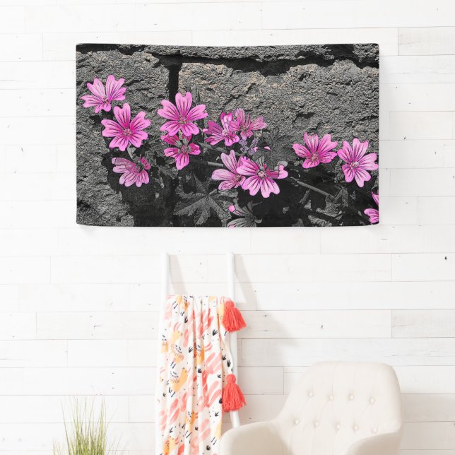 Banderoles Fleurs violettes (En situation)