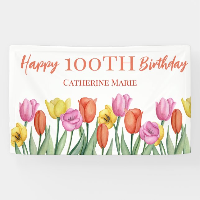 Banderoles Floral 100e anniversaire (Horizontal)