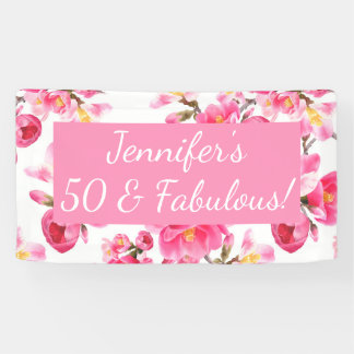 Banderoles Floral 50 et Fabuleux 50e anniversaire